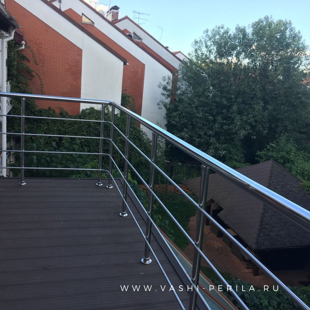 Нержавеющее ограждение балкона в Митино